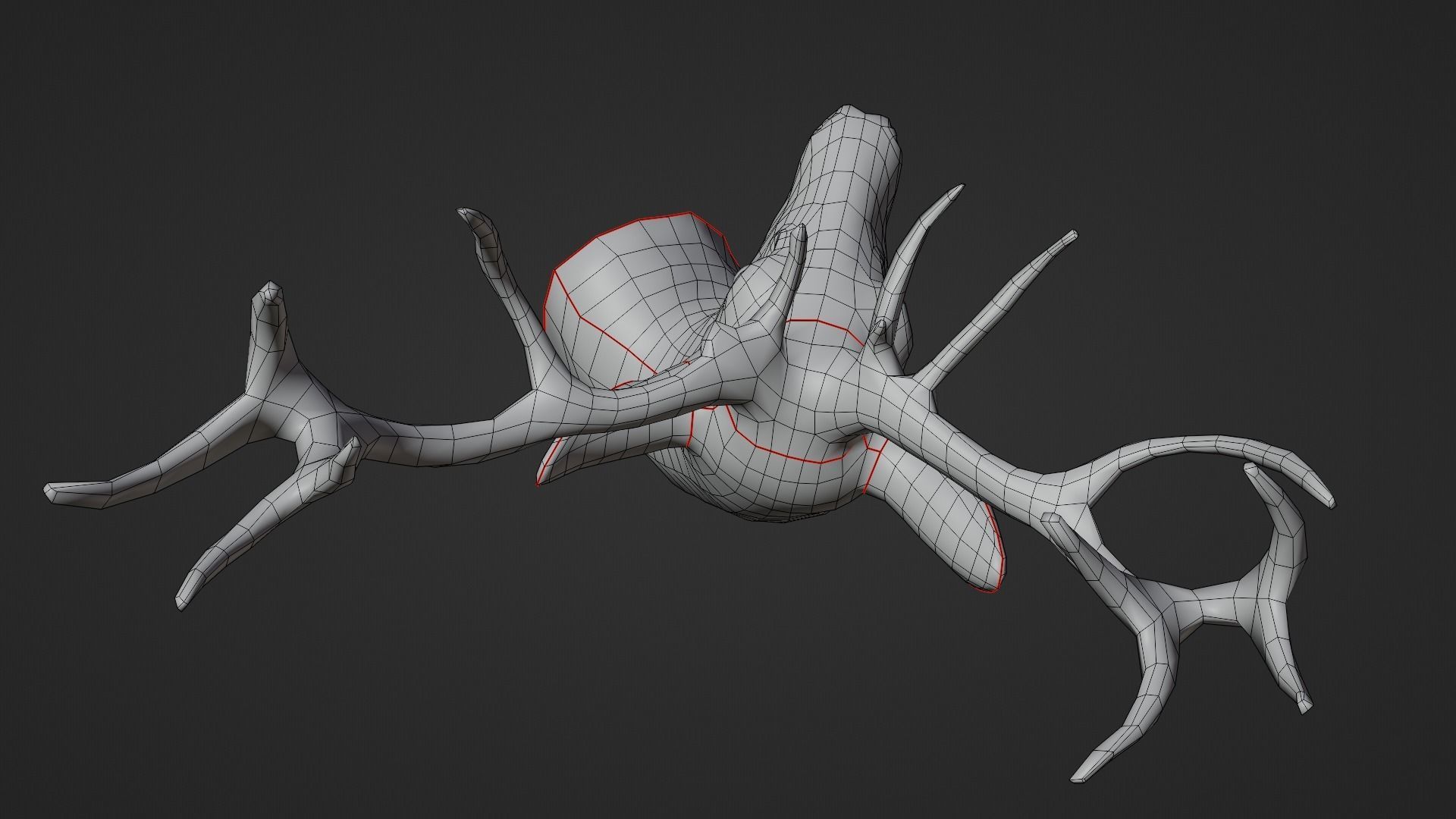 Deer Head Low-poly 3D model_19