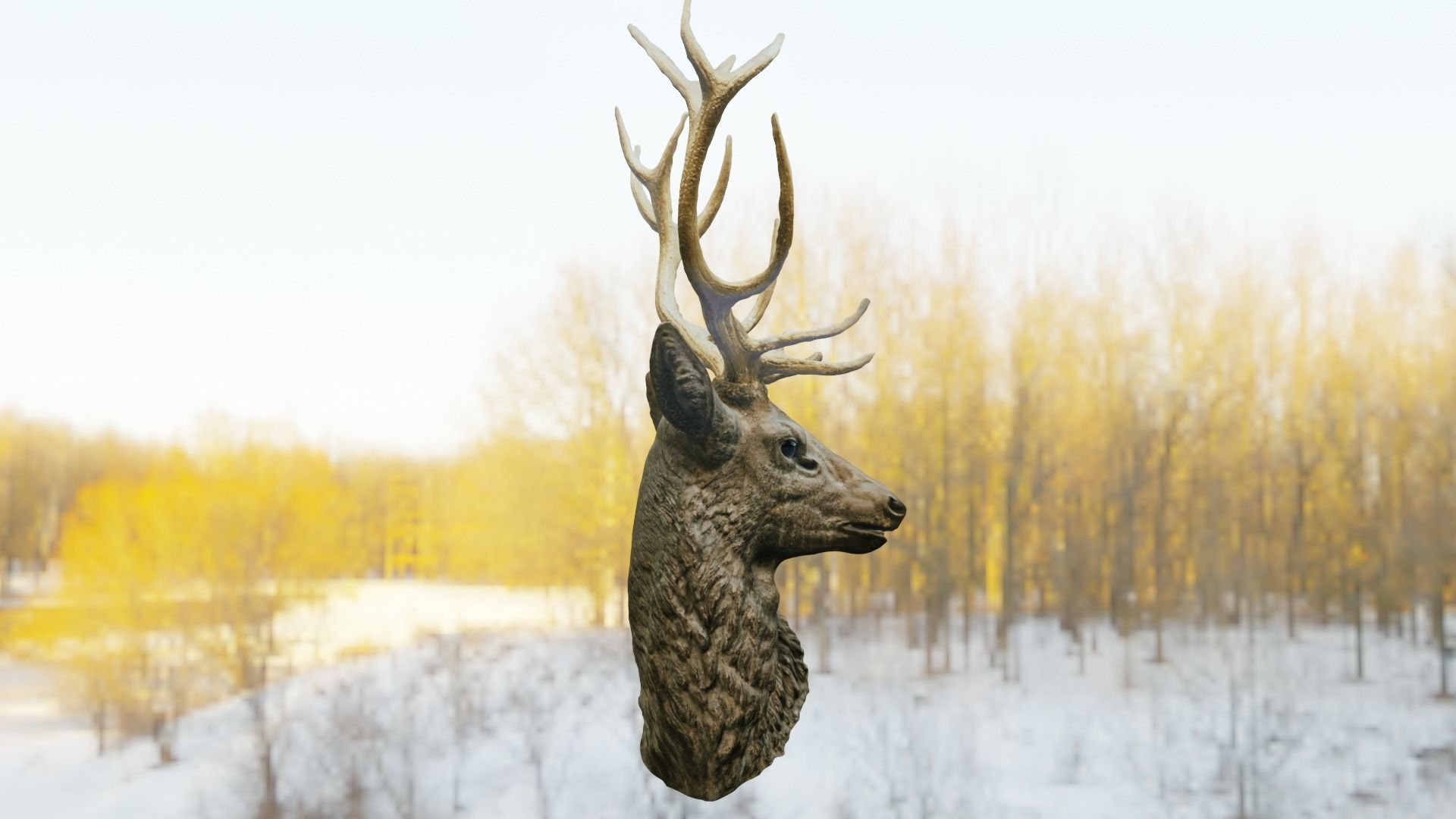 Deer Head Low-poly 3D model_2