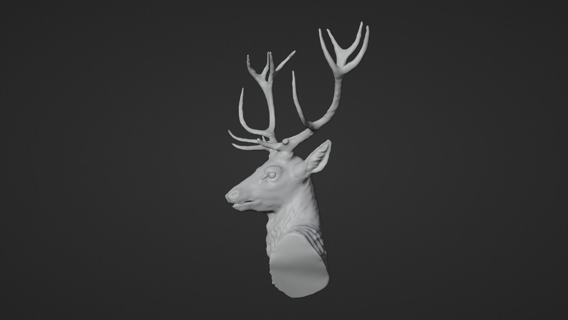 Deer Head Low-poly 3D model_13