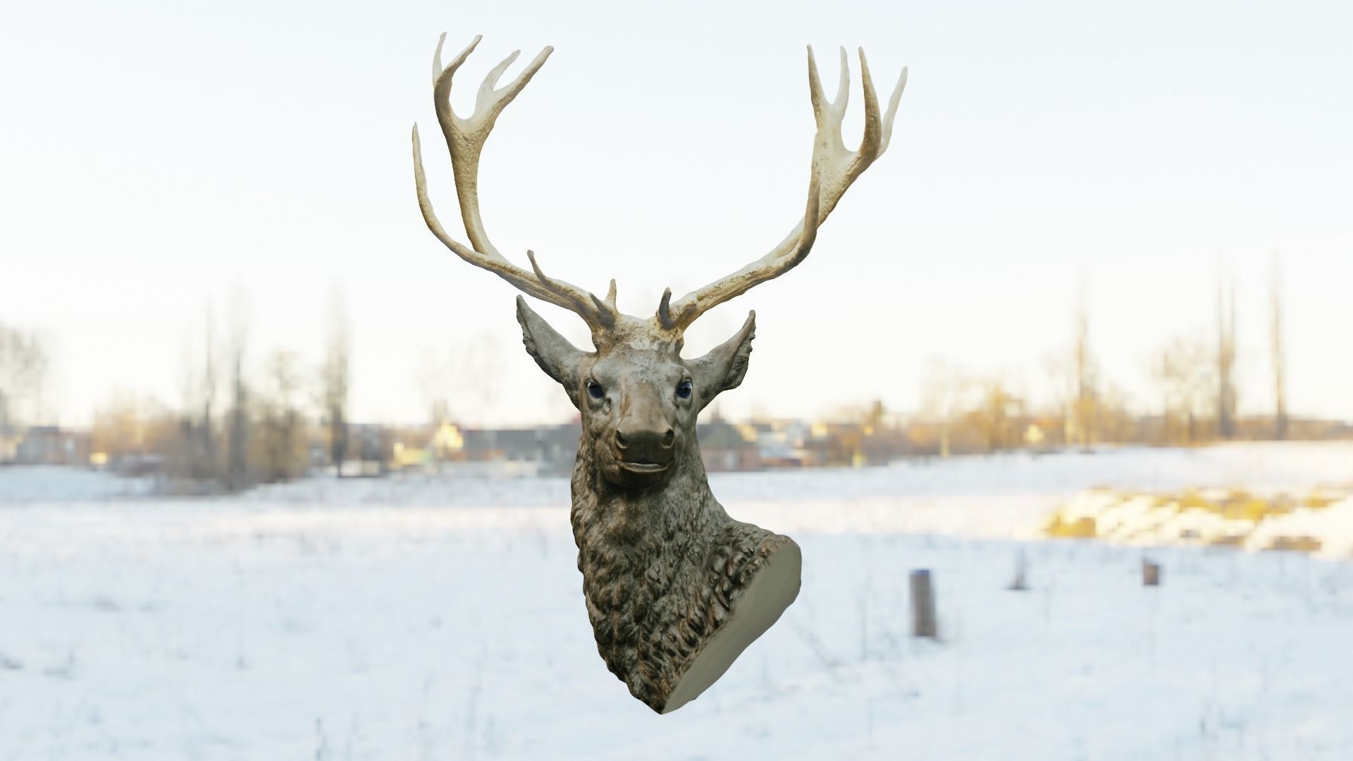 Deer Head Low-poly 3D model_4
