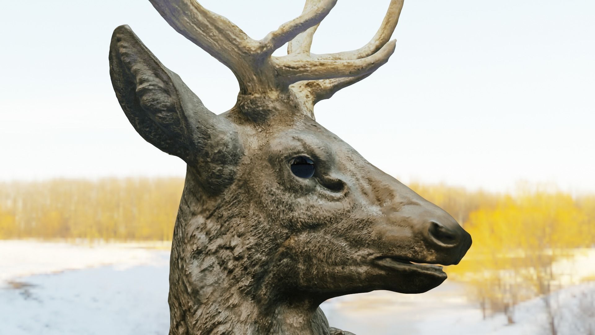 Deer Head Low-poly 3D model_7