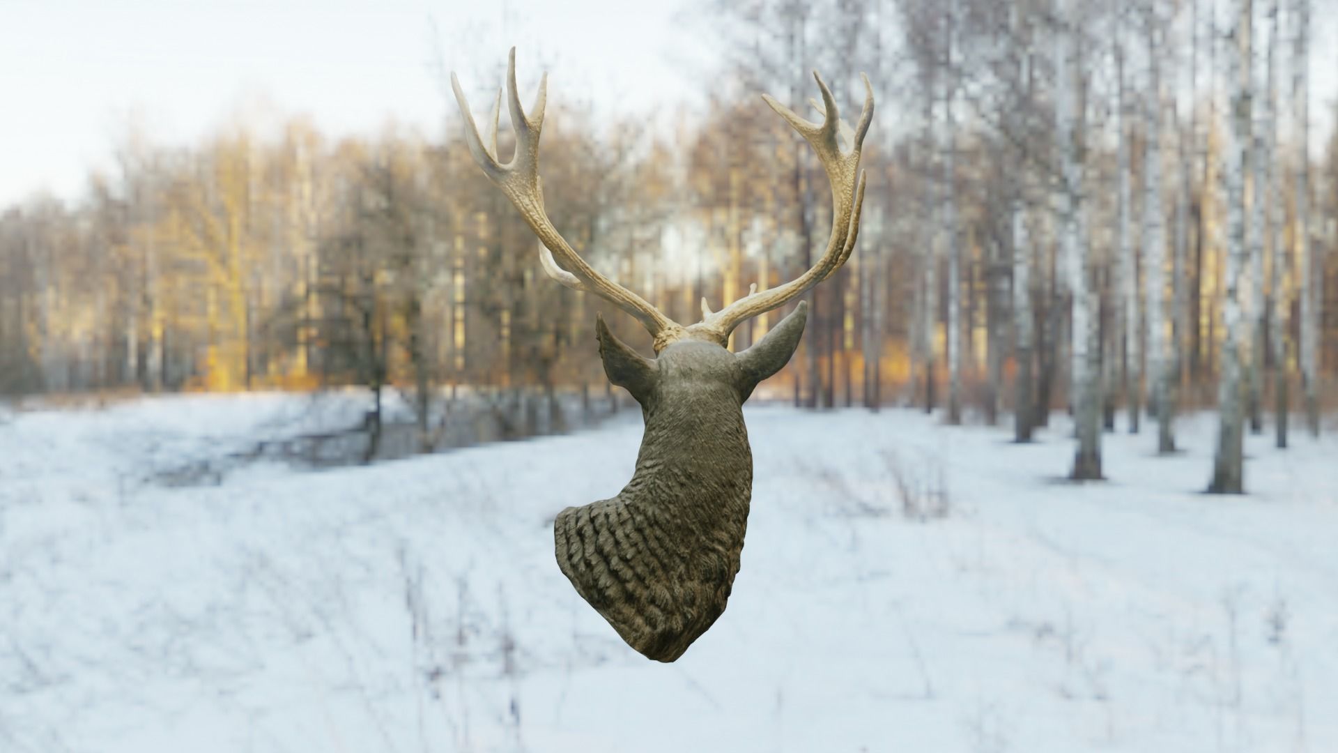 Deer Head Low-poly 3D model_1