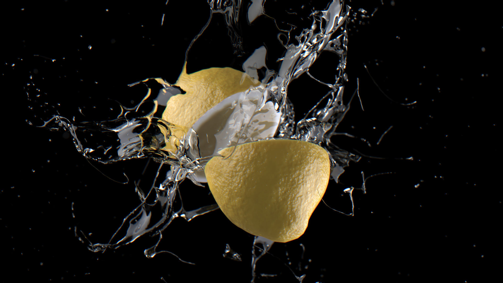 Lemon Splash Animated  3D model_2