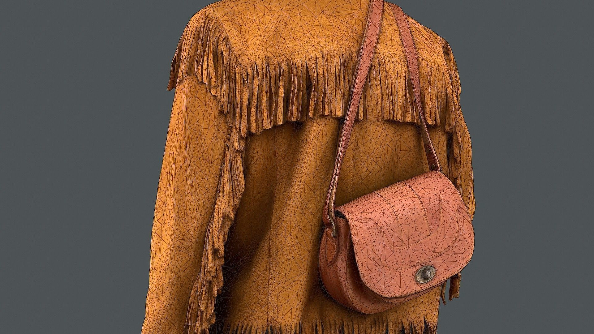 Fringe Charm Urban Cowboy Style Girl 3D model_12