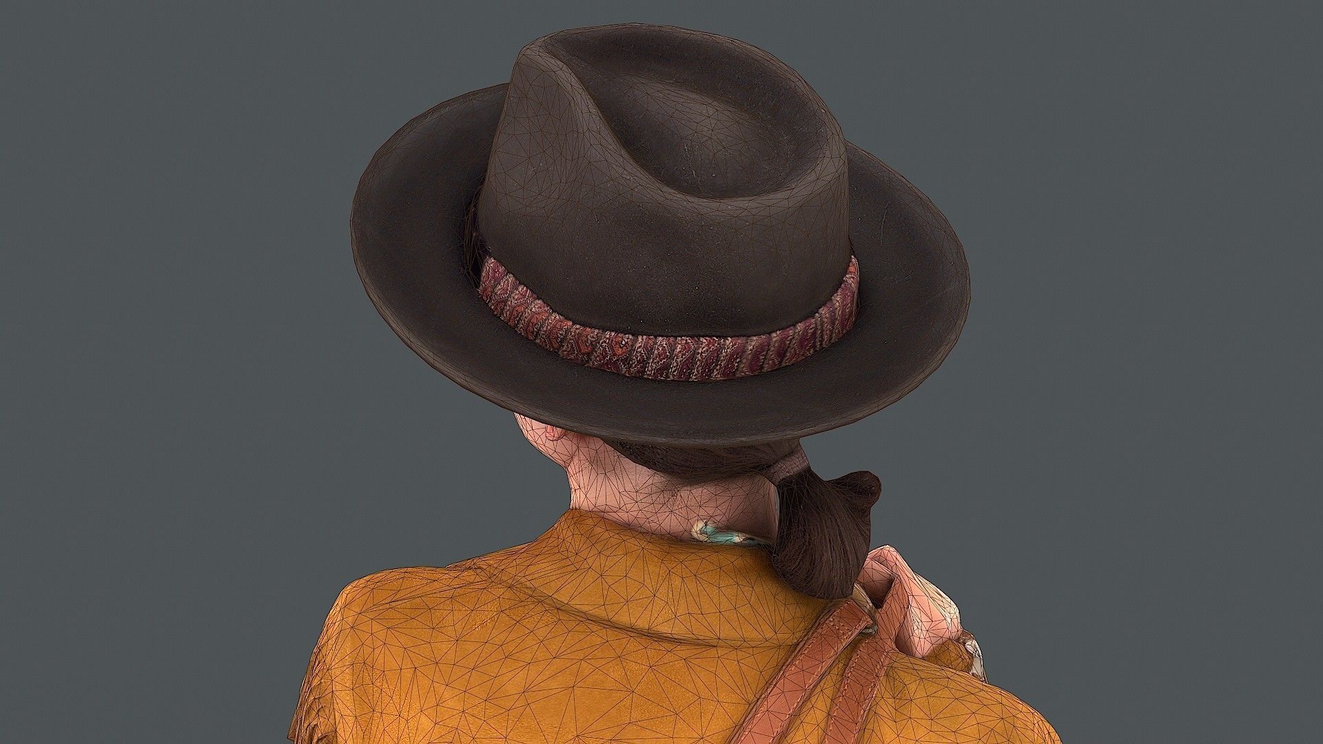 Fringe Charm Urban Cowboy Style Girl 3D model_10