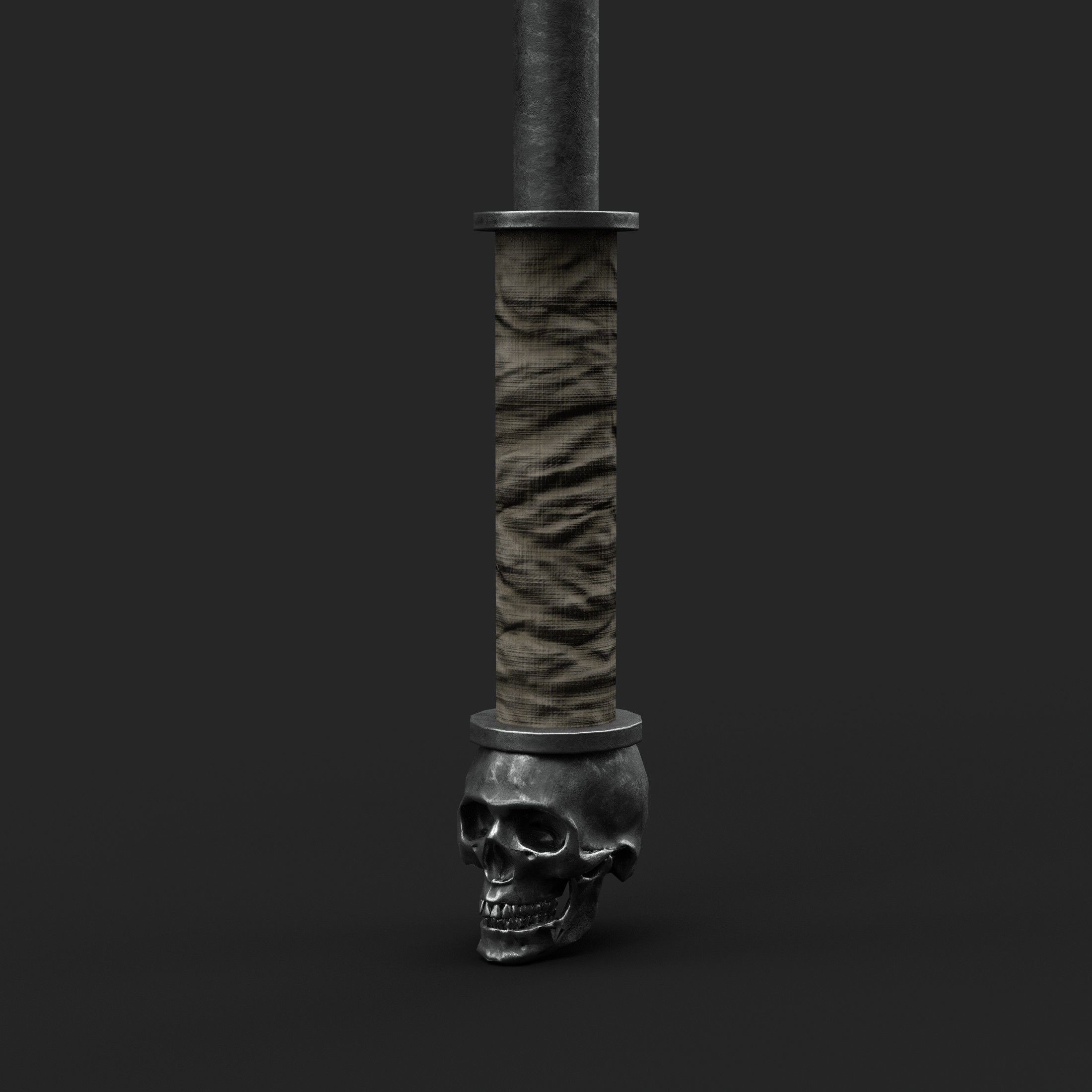 Diablo Inspired Great Axe - Skull Axe Low-poly 3D model_4