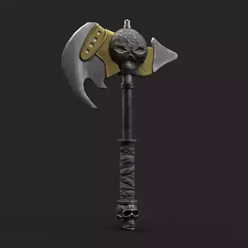 Diablo Inspired Great Axe - Skull Axe Low-poly 3D model