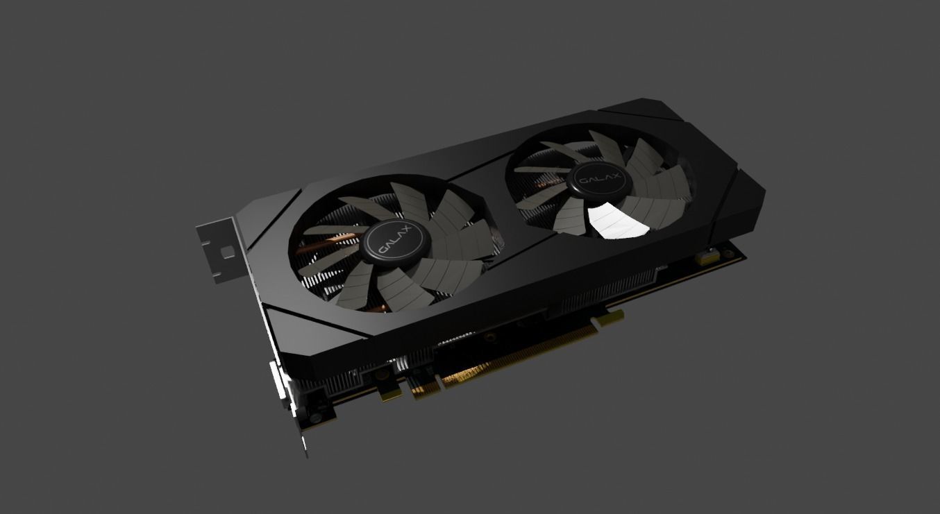 Galax NVIDIA RTX 2060 Graphics card Free low-poly 3D model_1