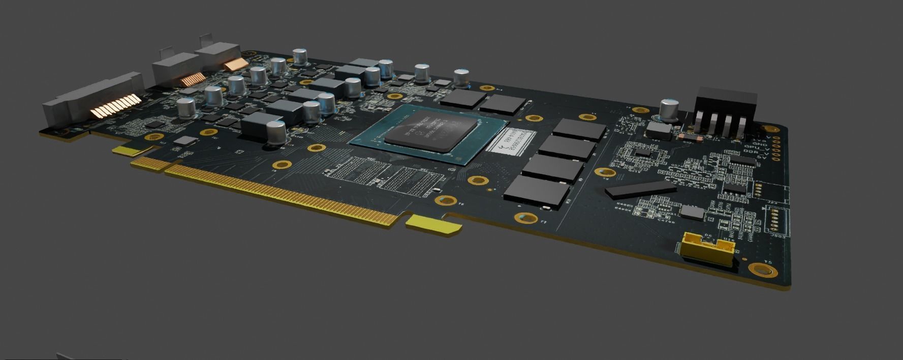 Galax NVIDIA RTX 2060 Graphics card Free low-poly 3D model_9