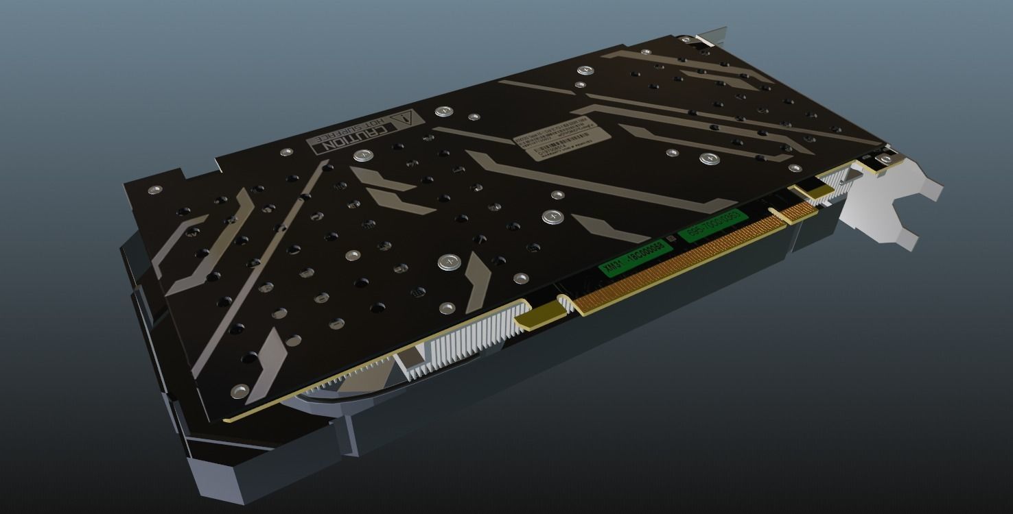Galax NVIDIA RTX 2060 Graphics card Free low-poly 3D model_4