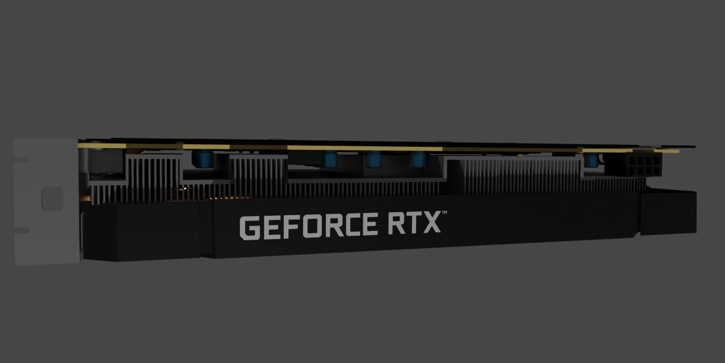 Galax NVIDIA RTX 2060 Graphics card Free low-poly 3D model_3