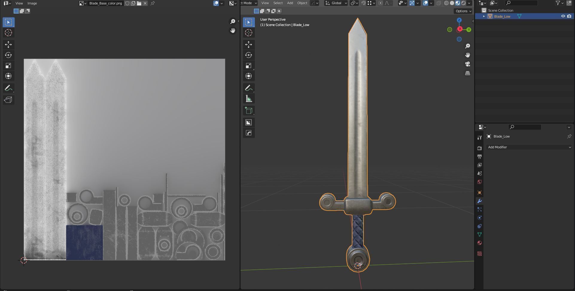 Diablo Inspired Blade - One handed Sword Low-poly 3D model_7