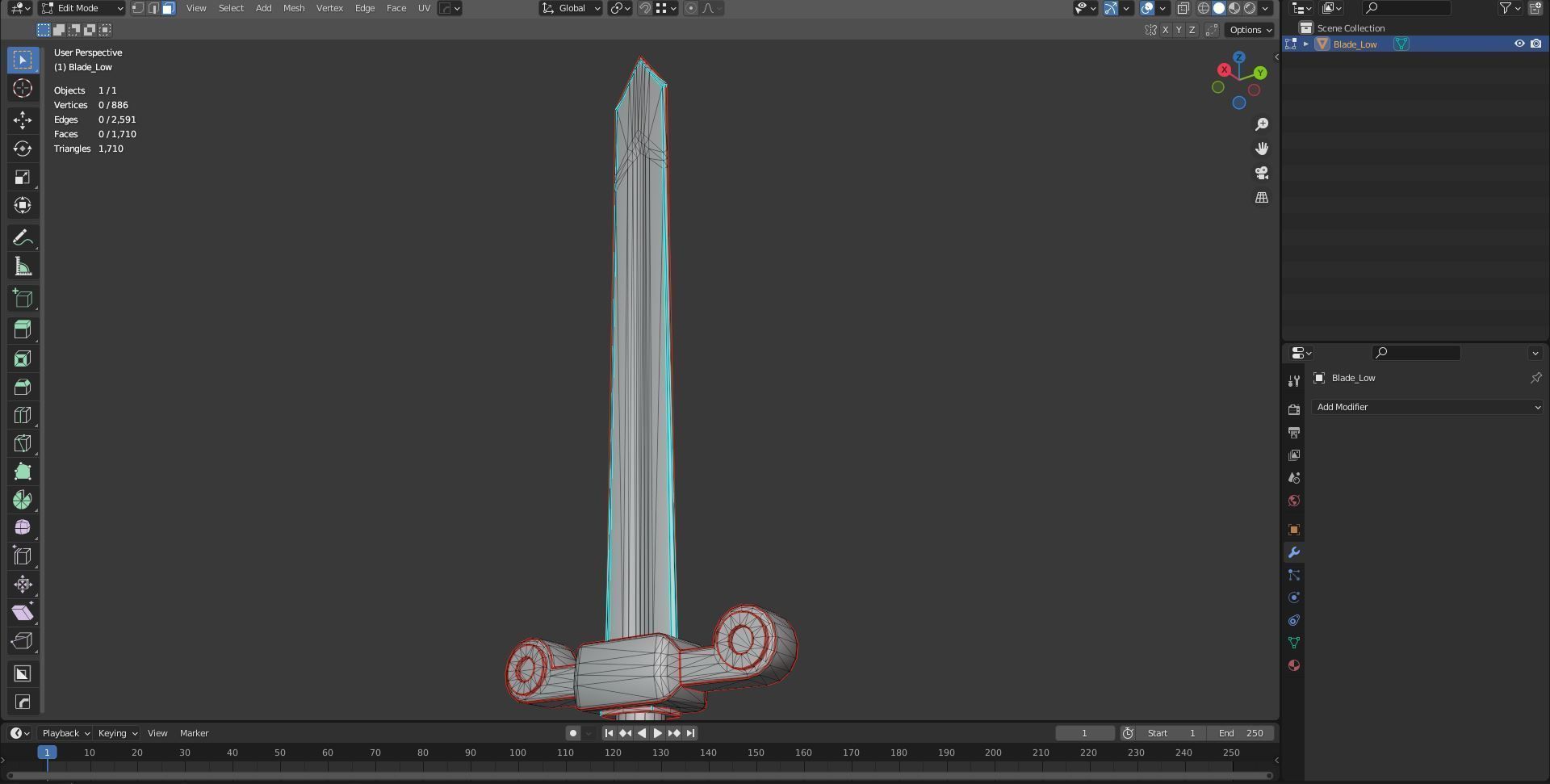 Diablo Inspired Blade - One handed Sword Low-poly 3D model_9
