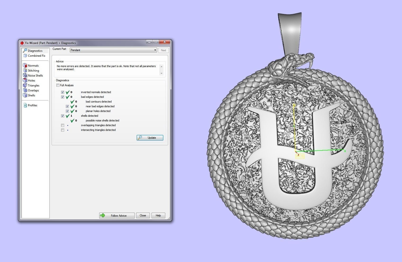 Ouroboros snake pendant  3D print model_4