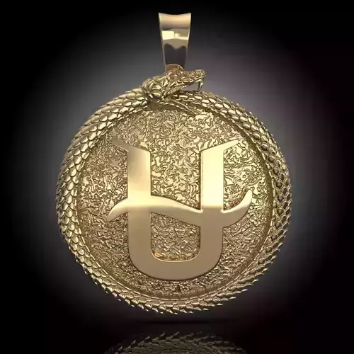 Ouroboros snake pendant  3D print model