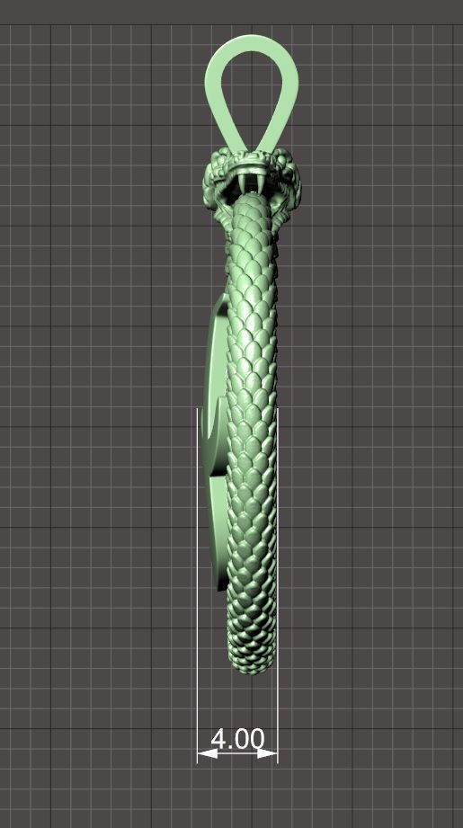 Ouroboros snake pendant  3D print model_7