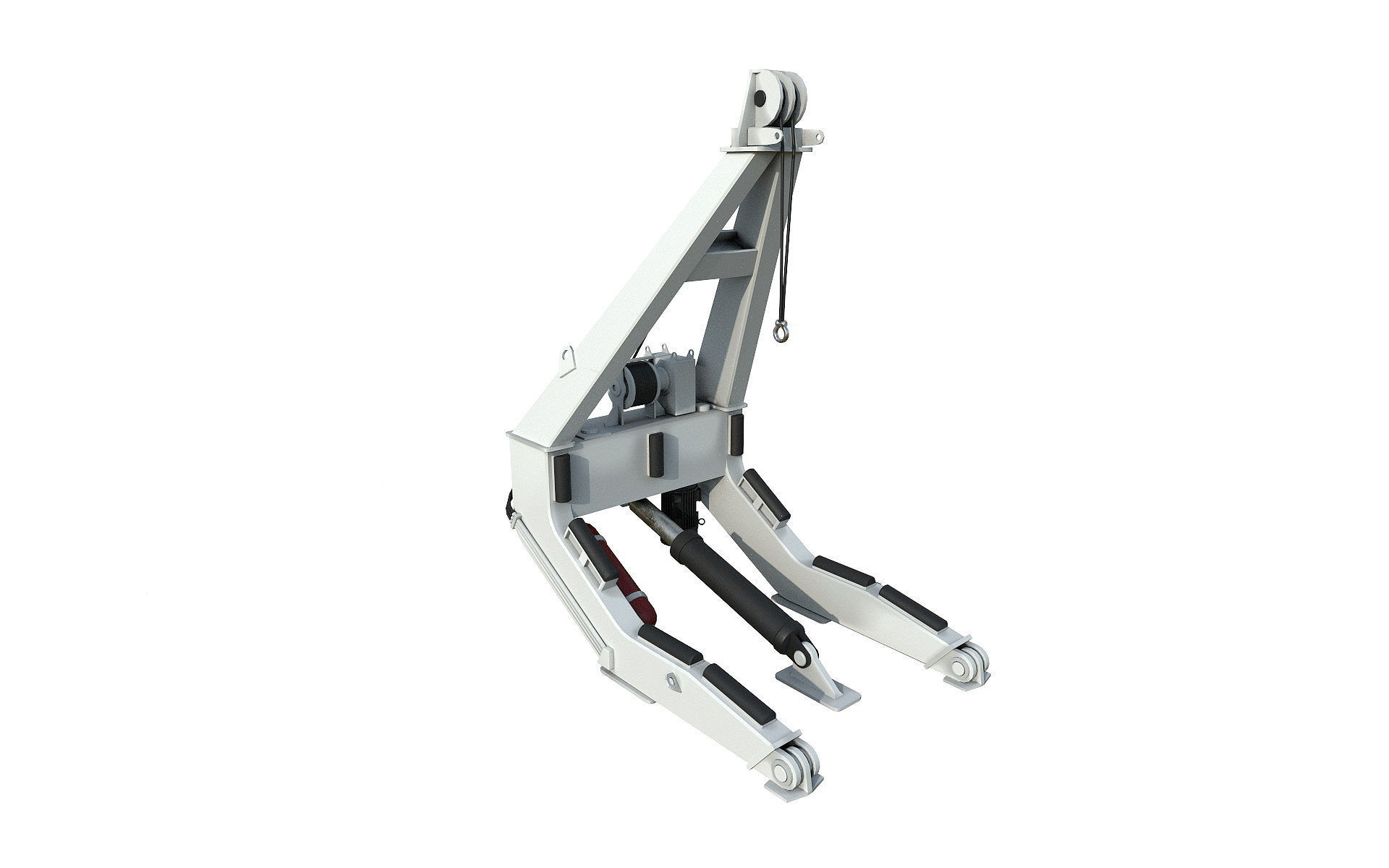 Rescue boat with a crane 3D model_4