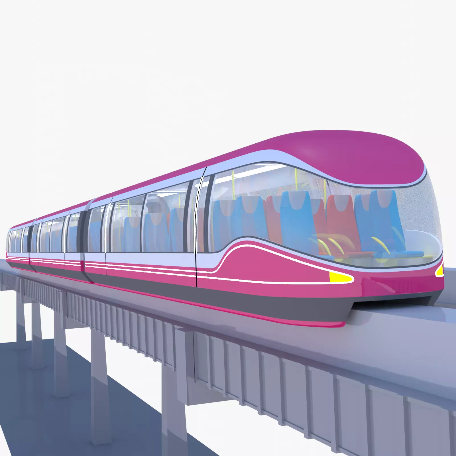 Future monorail train 2023 III 3D model_0