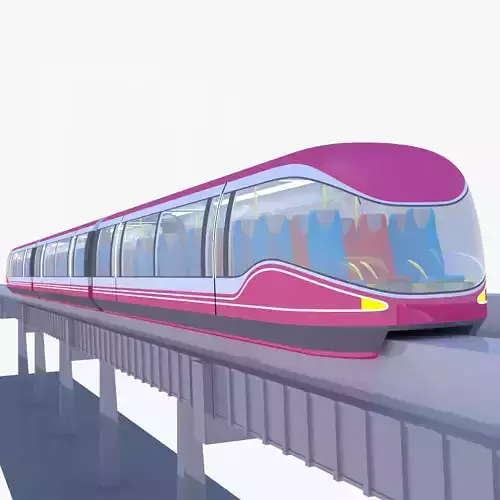 Future monorail train 2023 III 3D model