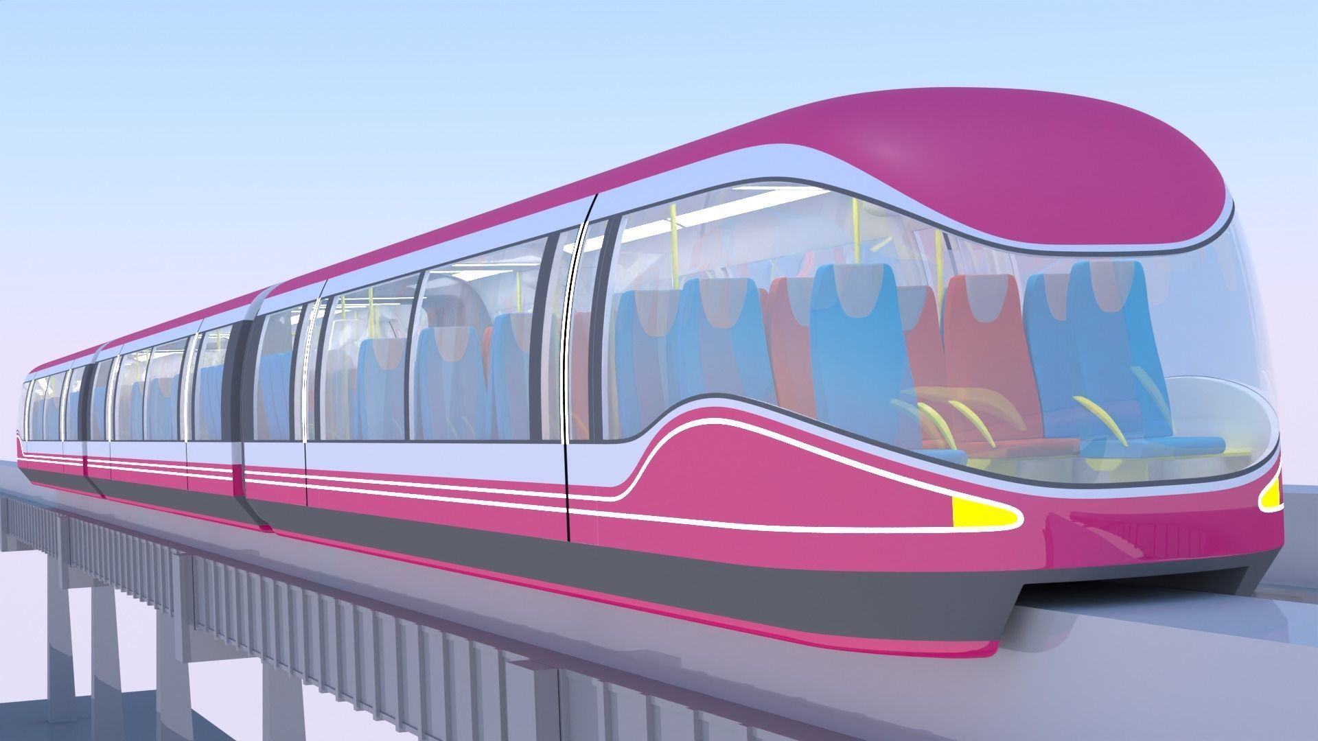 Future monorail train 2023 III 3D model_1