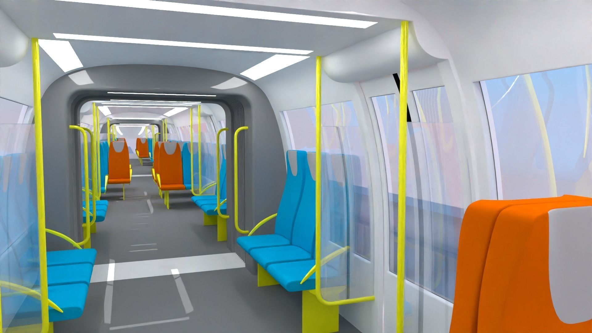 Future monorail train 2023 III 3D model_14