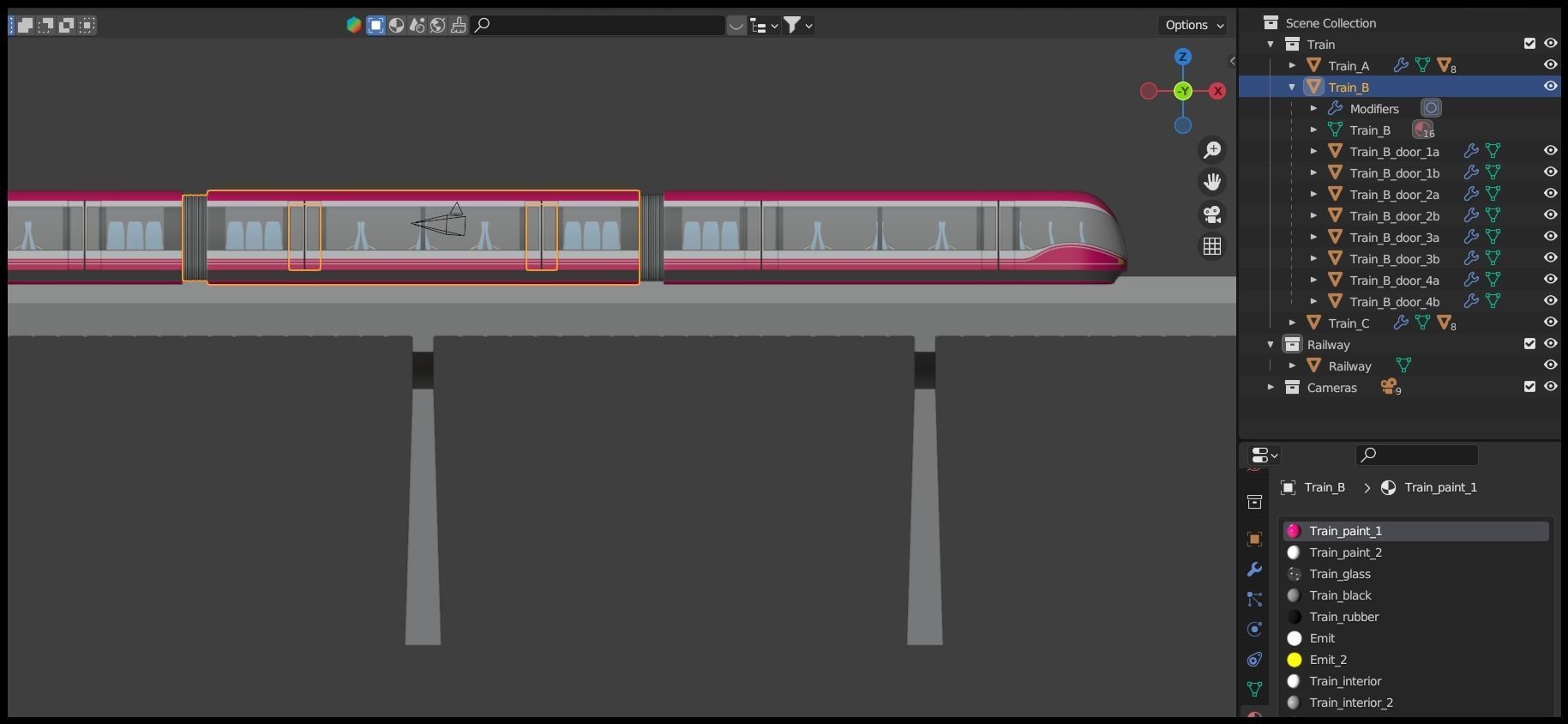 Future monorail train 2023 III 3D model_21