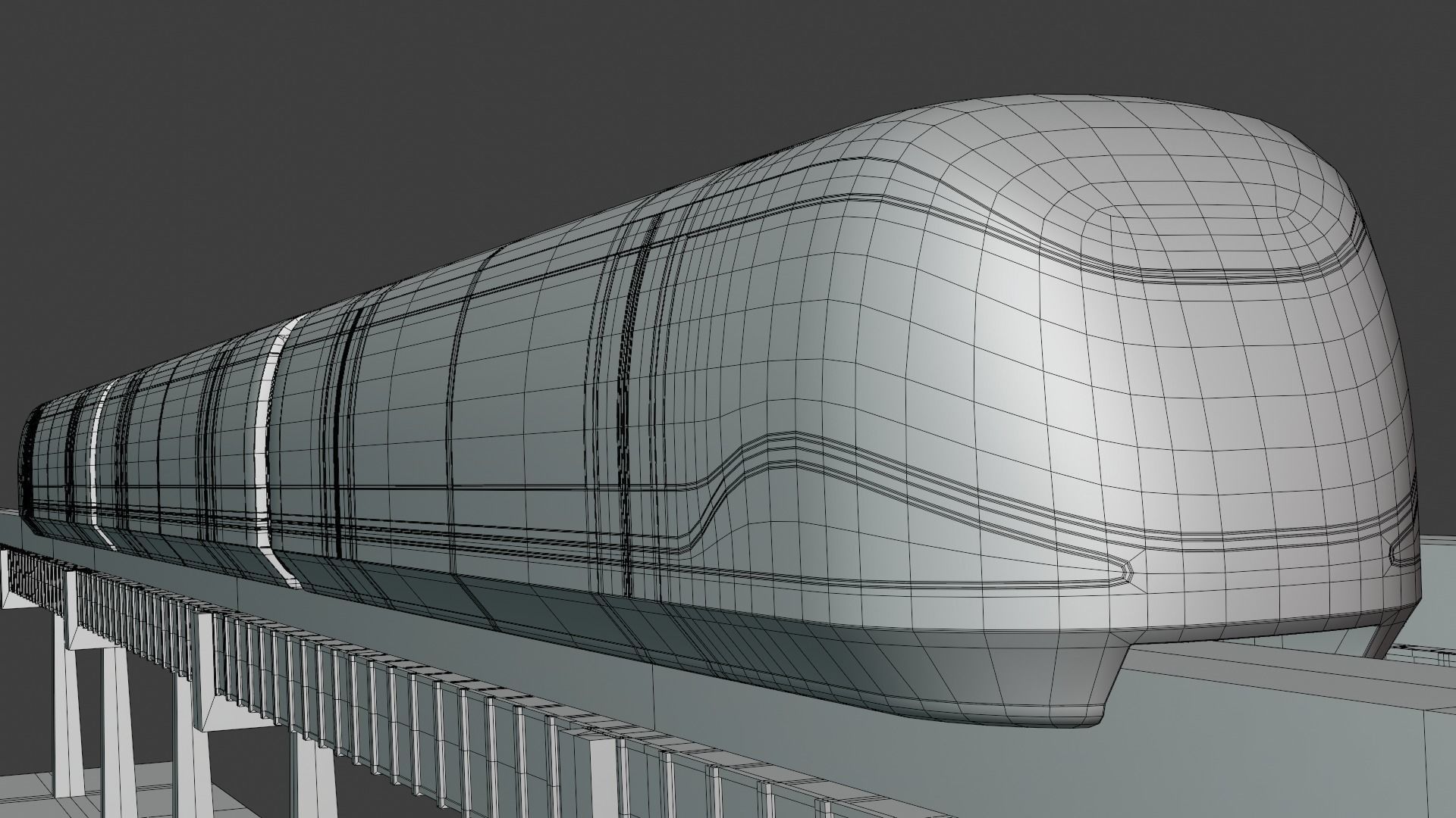 Future monorail train 2023 III 3D model_2