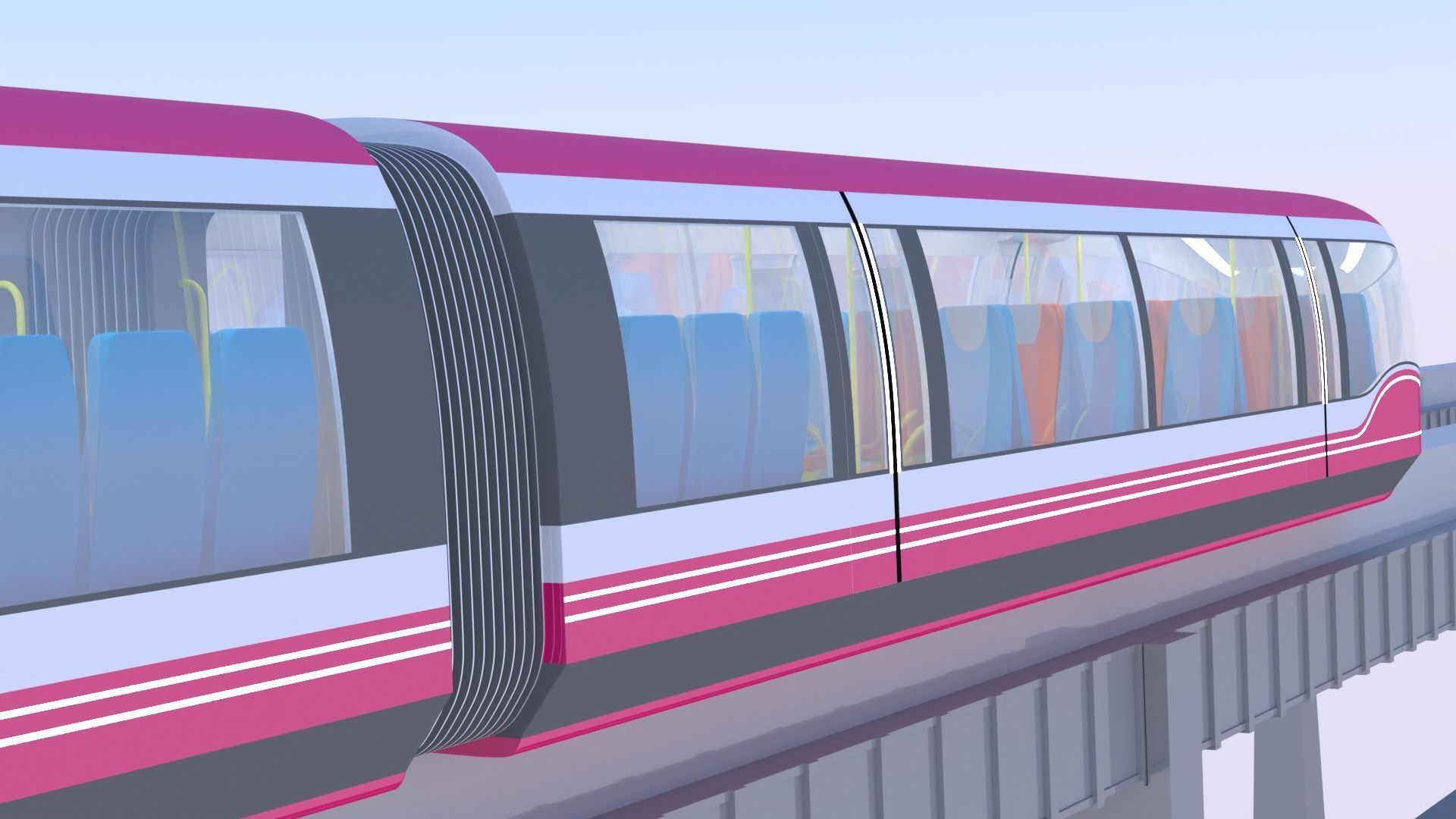 Future monorail train 2023 III 3D model_6