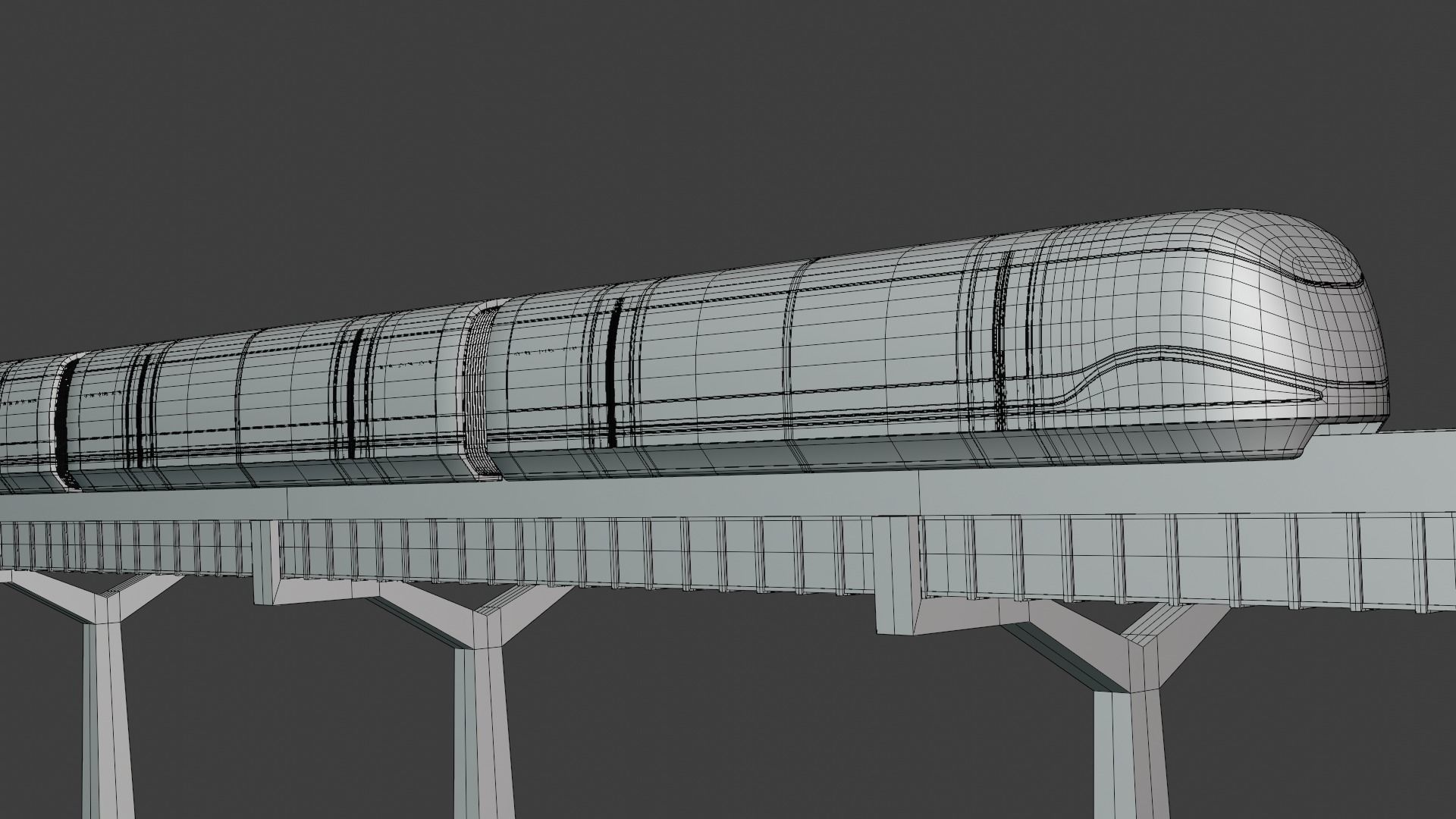 Future monorail train 2023 III 3D model_12