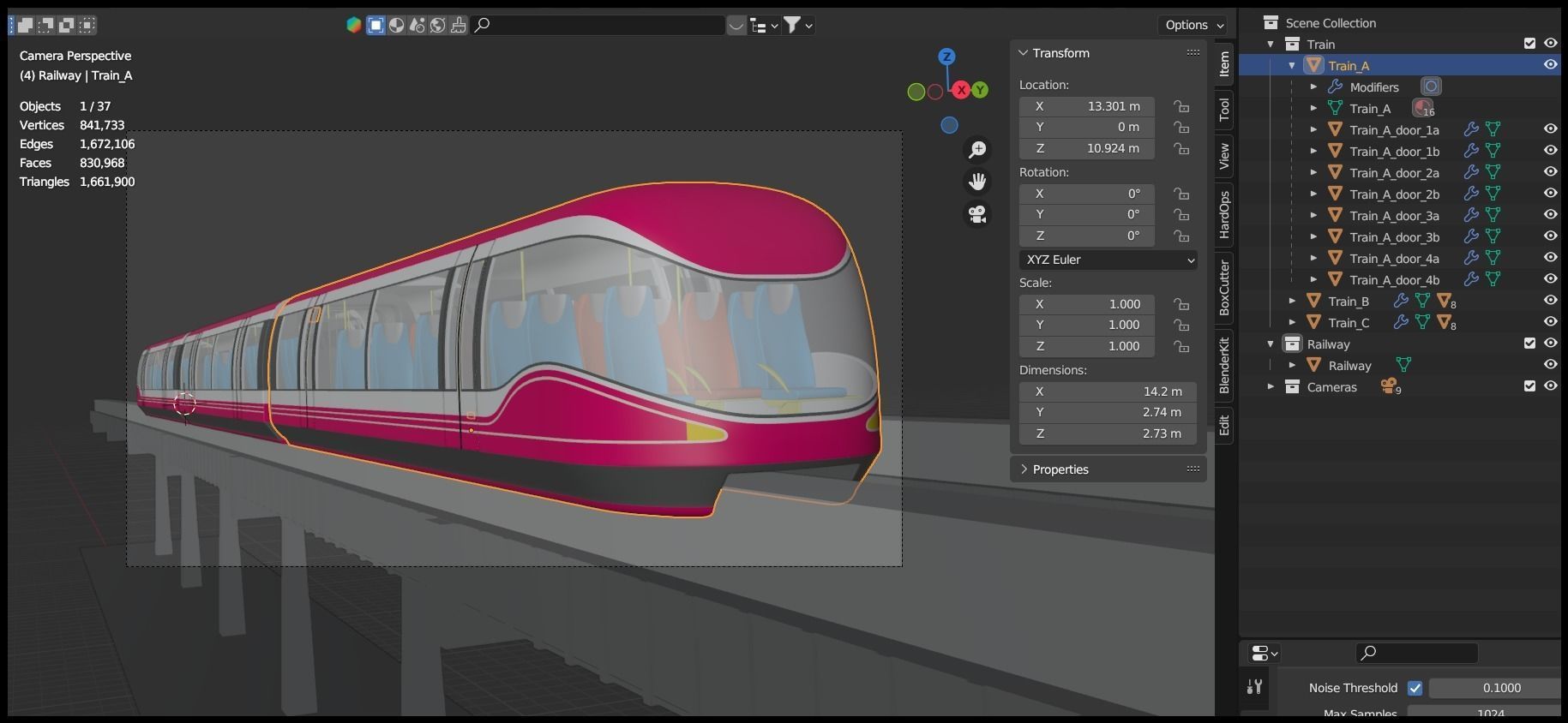 Future monorail train 2023 III 3D model_17