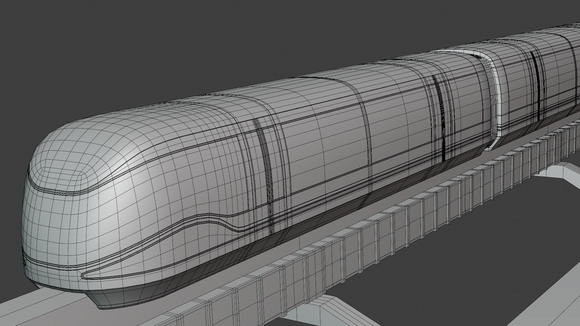 Future monorail train 2023 III 3D model_9