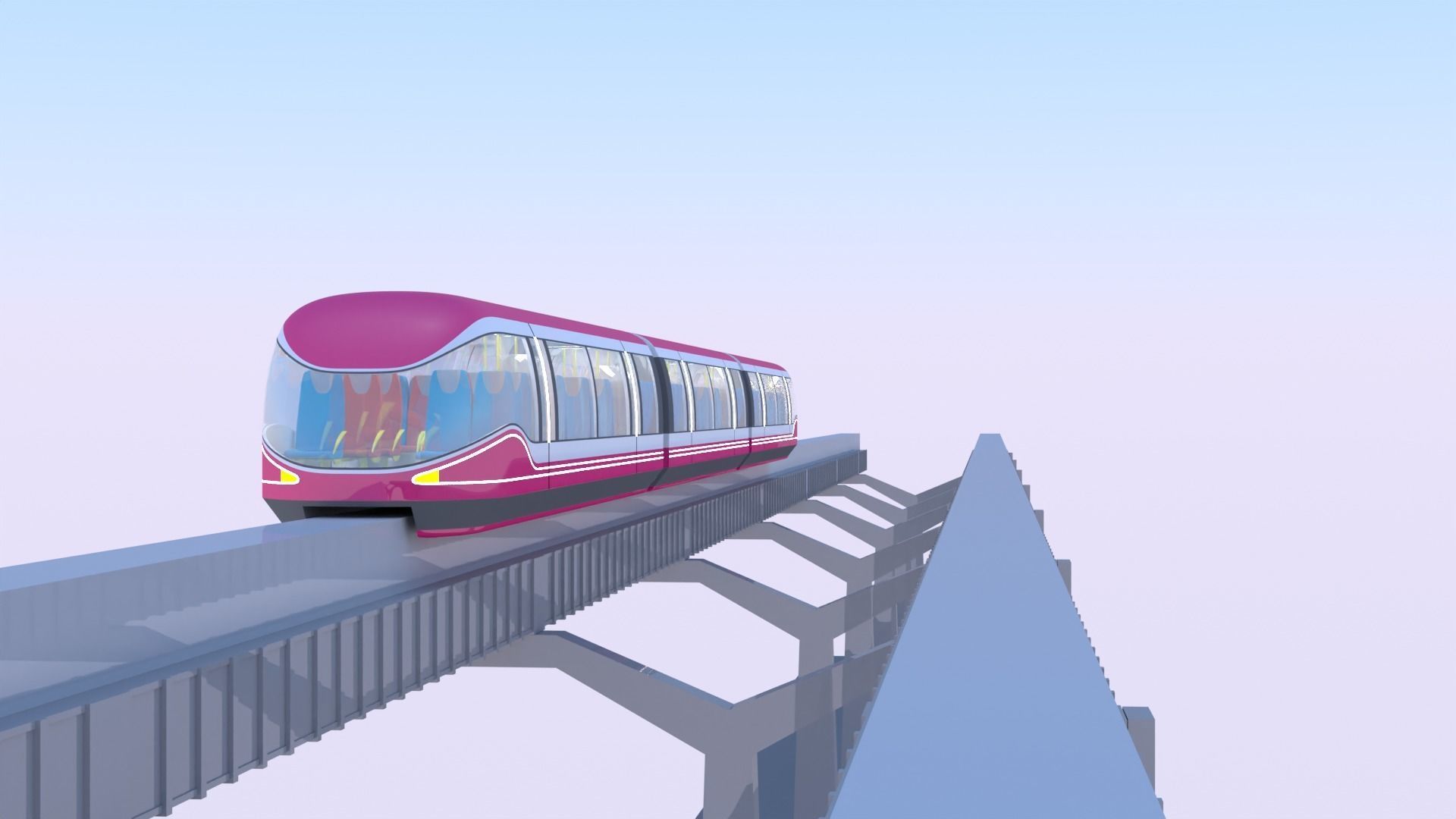 Future monorail train 2023 III 3D model_13