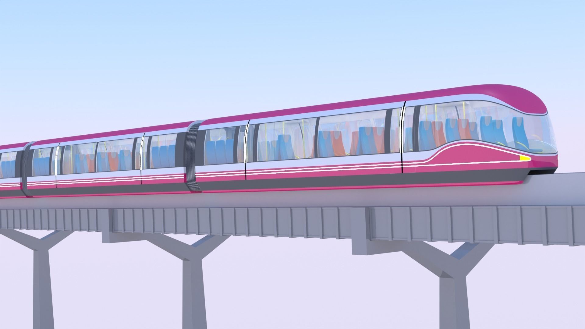 Future monorail train 2023 III 3D model_11