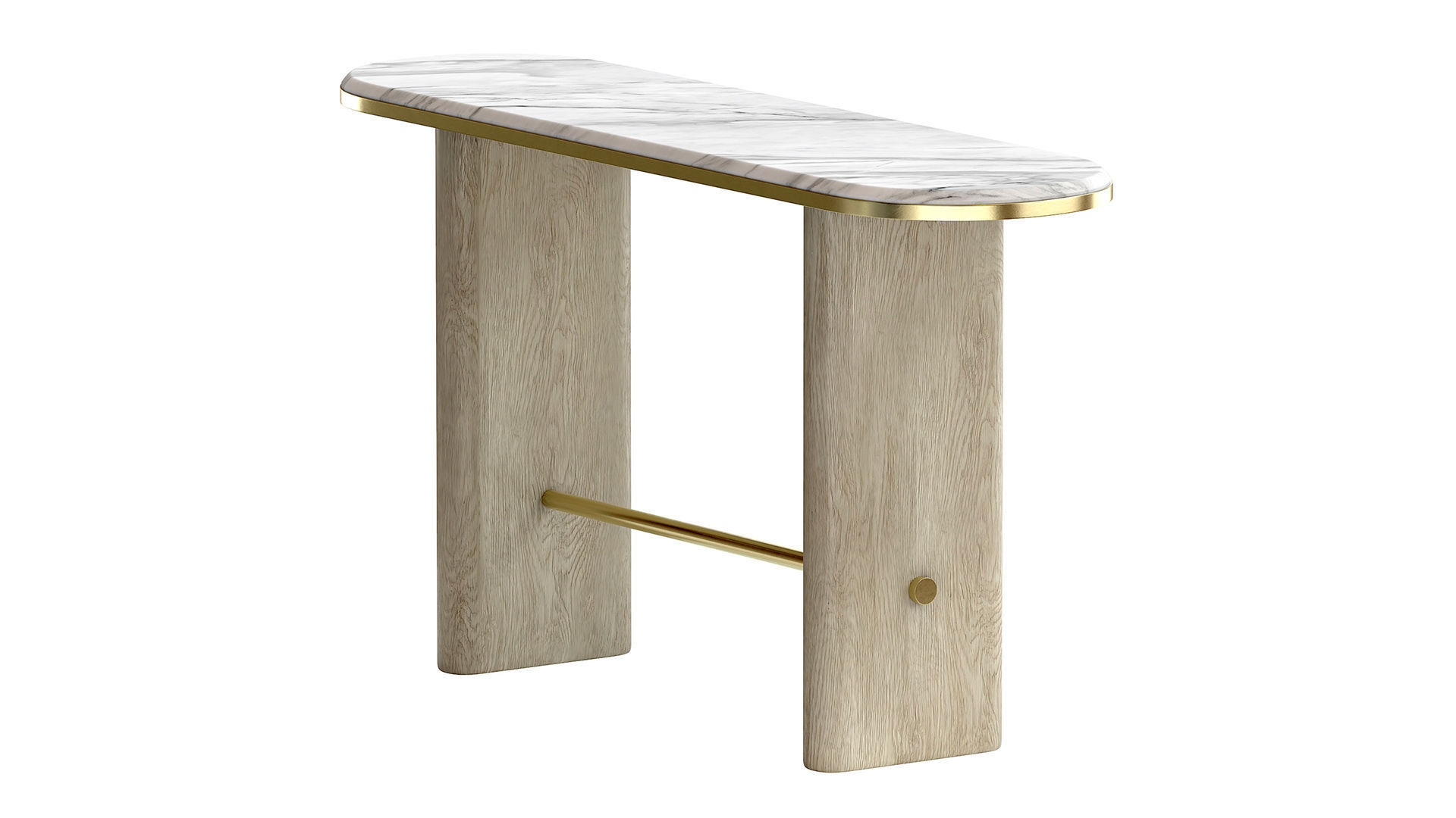 The New Minima Console wooden marble 3D model_3