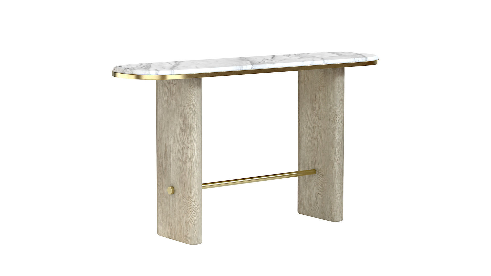 The New Minima Console wooden marble 3D model_5