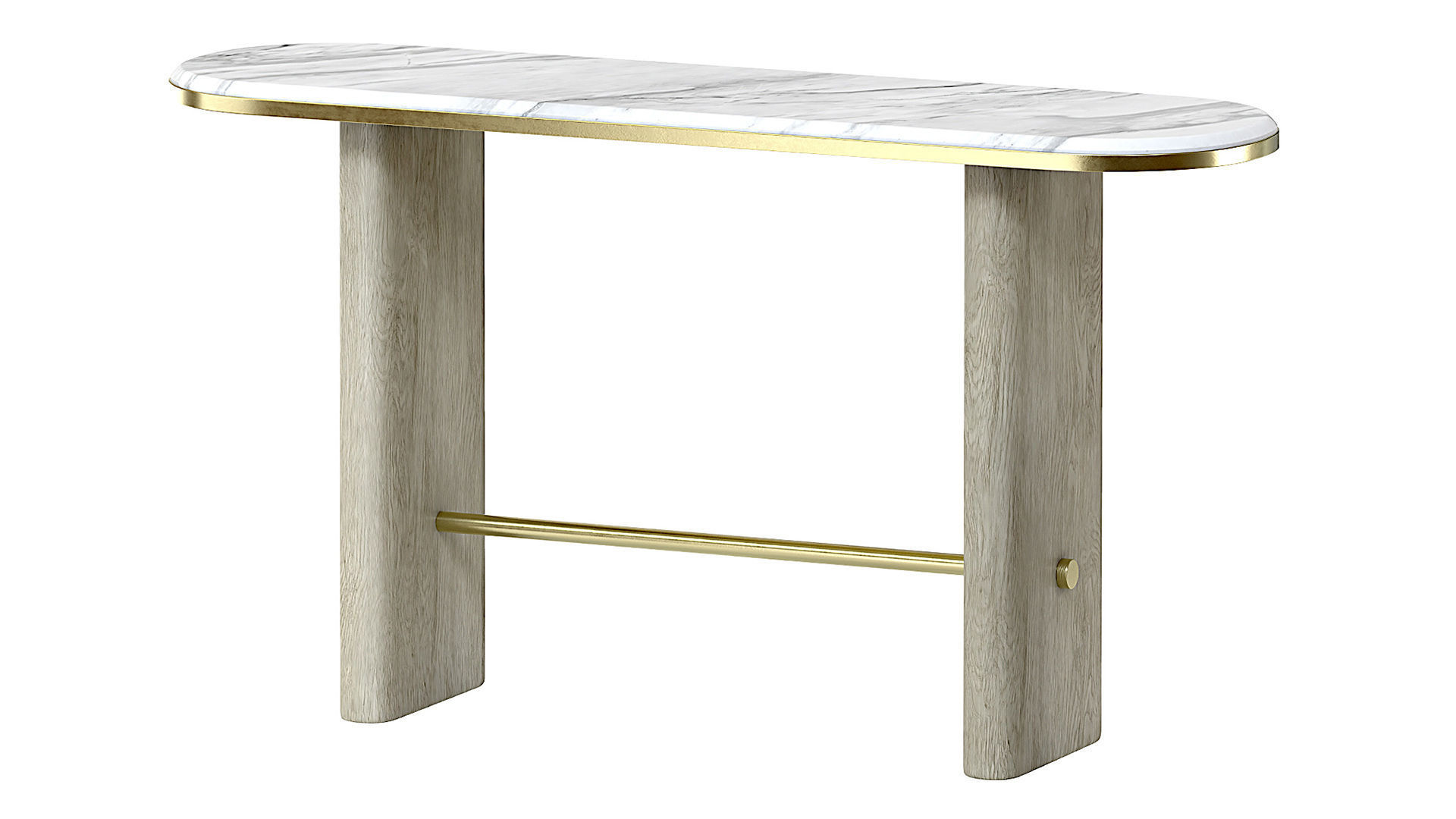 The New Minima Console wooden marble 3D model_1