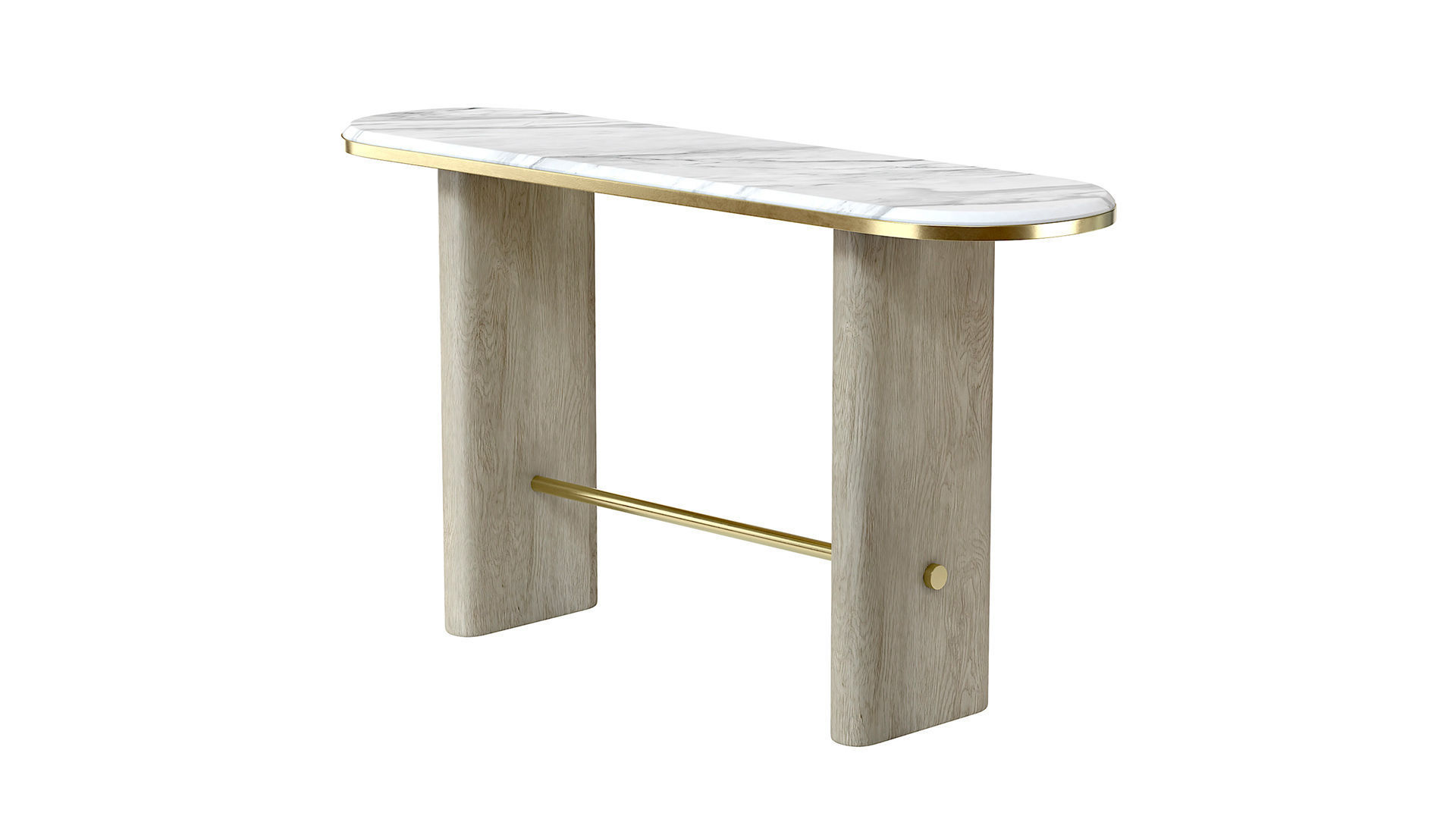 The New Minima Console wooden marble 3D model_4