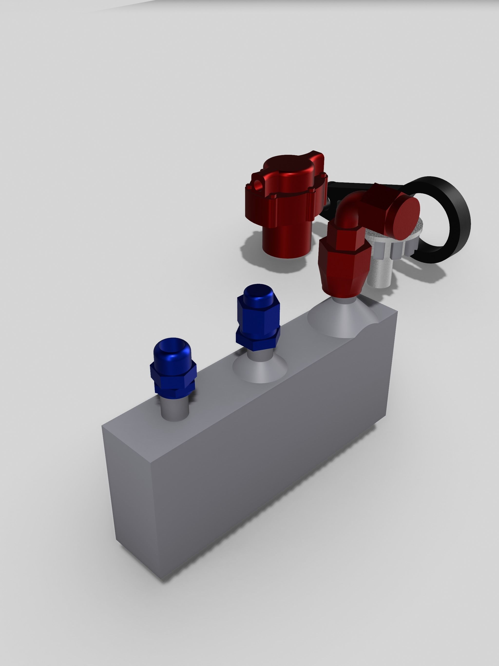 12 Piece Fuel system set AN fittings fuel pumps fuel regulators 3D print model_7