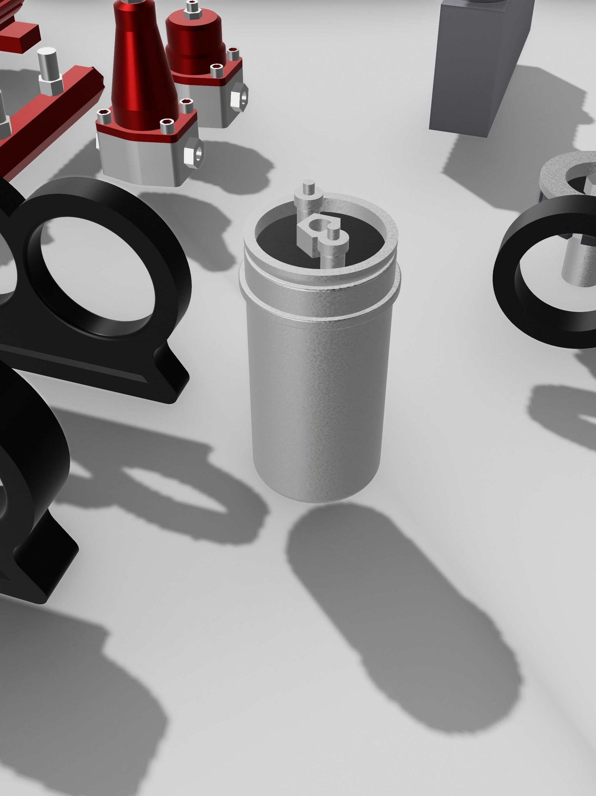 12 Piece Fuel system set AN fittings fuel pumps fuel regulators 3D print model_2