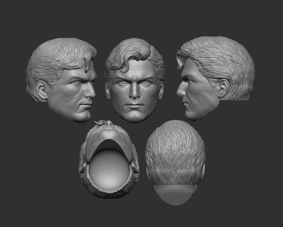 Superman Christopher Reeves - Head for Action Figures 3D print model_1