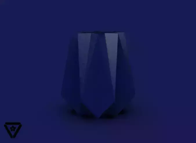 61 Facet Origami Geometric Bonsai Pot V4  Irene