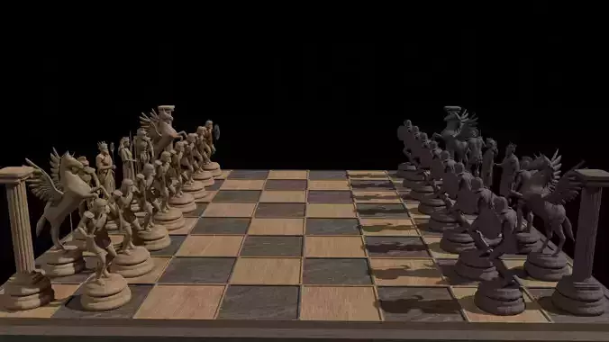 Chess Set - Greek Mythology Pieces 3D print model