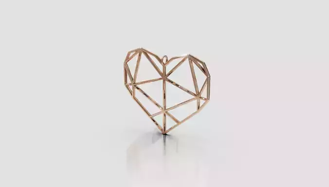 Heart pendant faceted