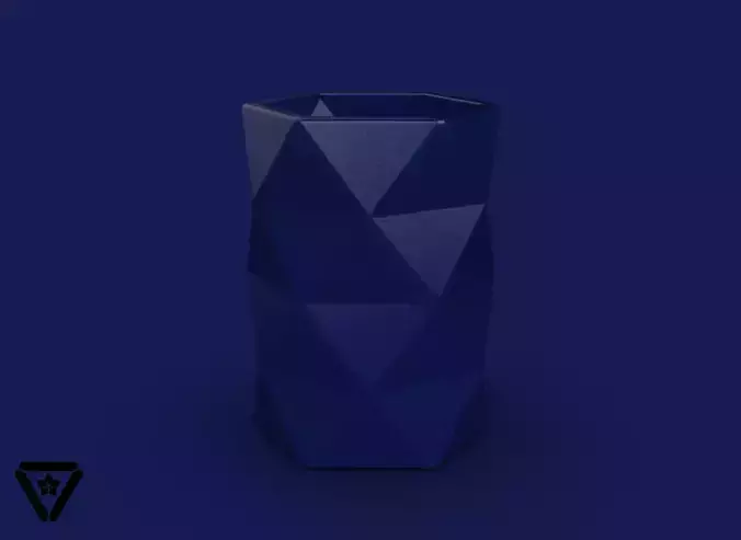 63 Facet Origami Geometric Planter Pot V6 Fleurette