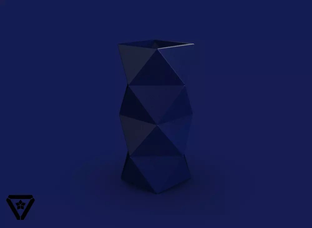 64 Facet Origami Geometric Bonsai Vase V7 Asuka 3D print model