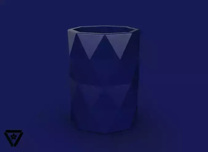 67 Facet Origami Geometric Planter Pot  V10  Maisara