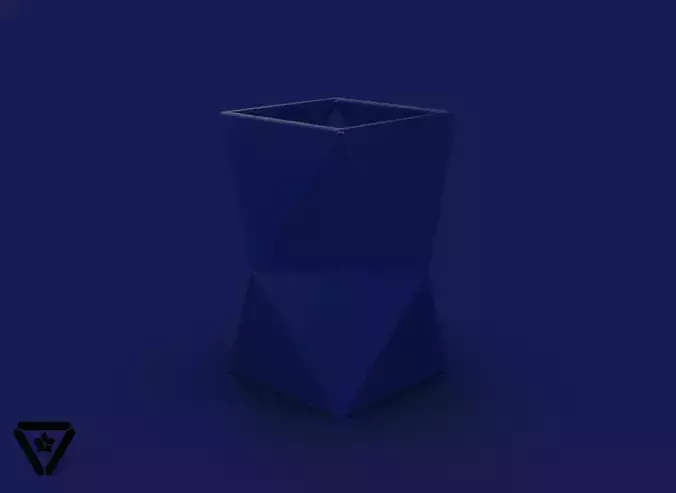 69 Facet Origami Geometric Bonsai Pot  V12 Eliza