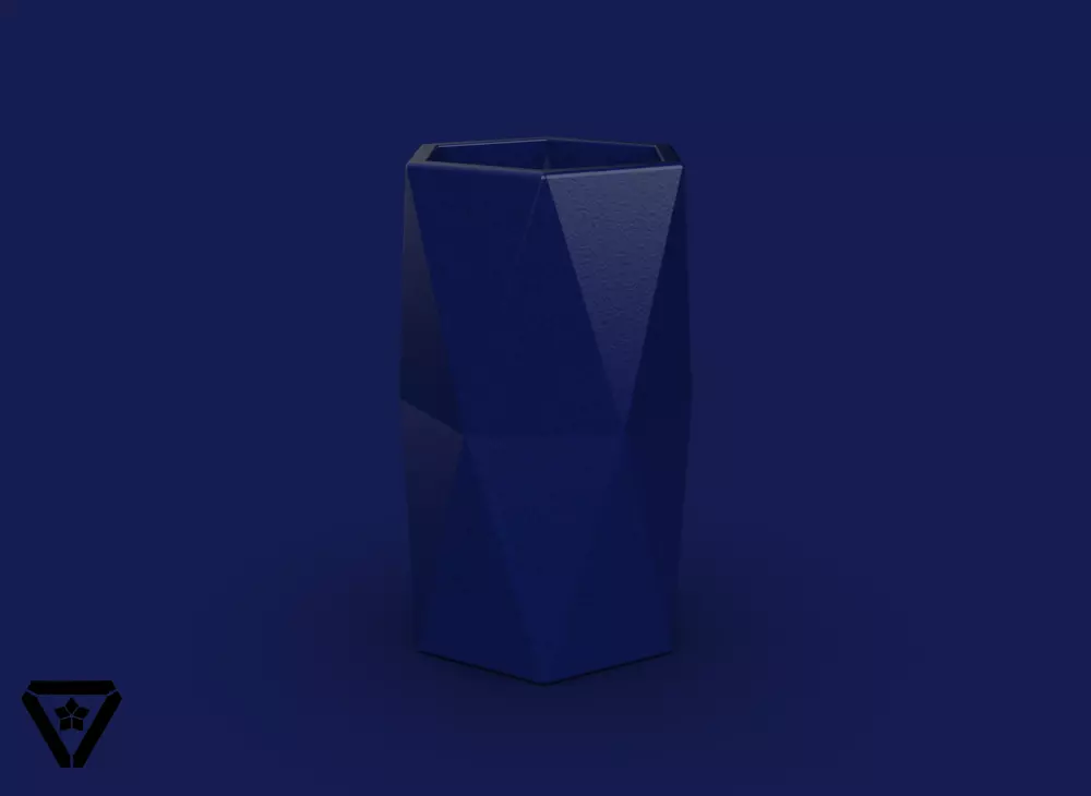 71 Facet Origami Geometric Flower Vase V14 Ija 3D print model_0