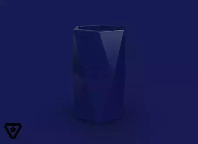 71 Facet Origami Geometric Flower Vase  V14  Ija