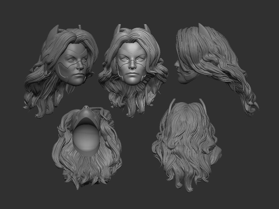 The Huntress - Head for Action Figures 3D print model_1